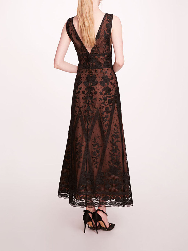 Marchesa SPEAR GARDEN MIDI DRESS outlook
