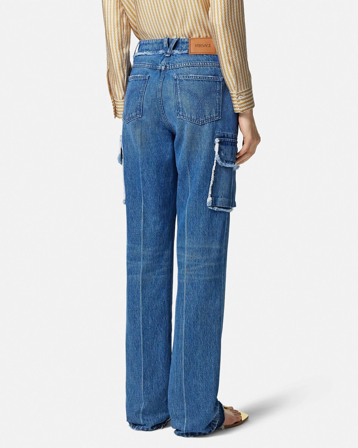 Frayed Cargo Jeans - 5