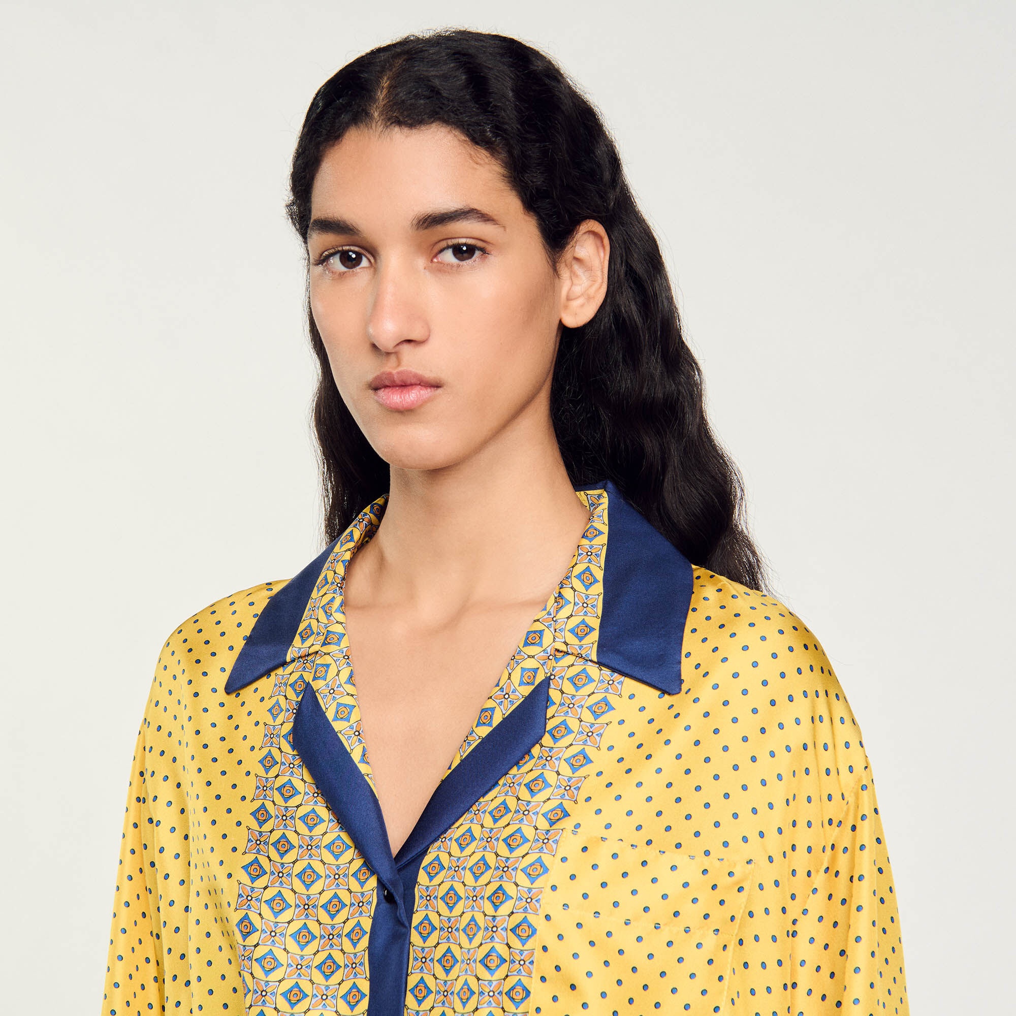 SHORT PATTERNED FLOWING SHIRT - 4