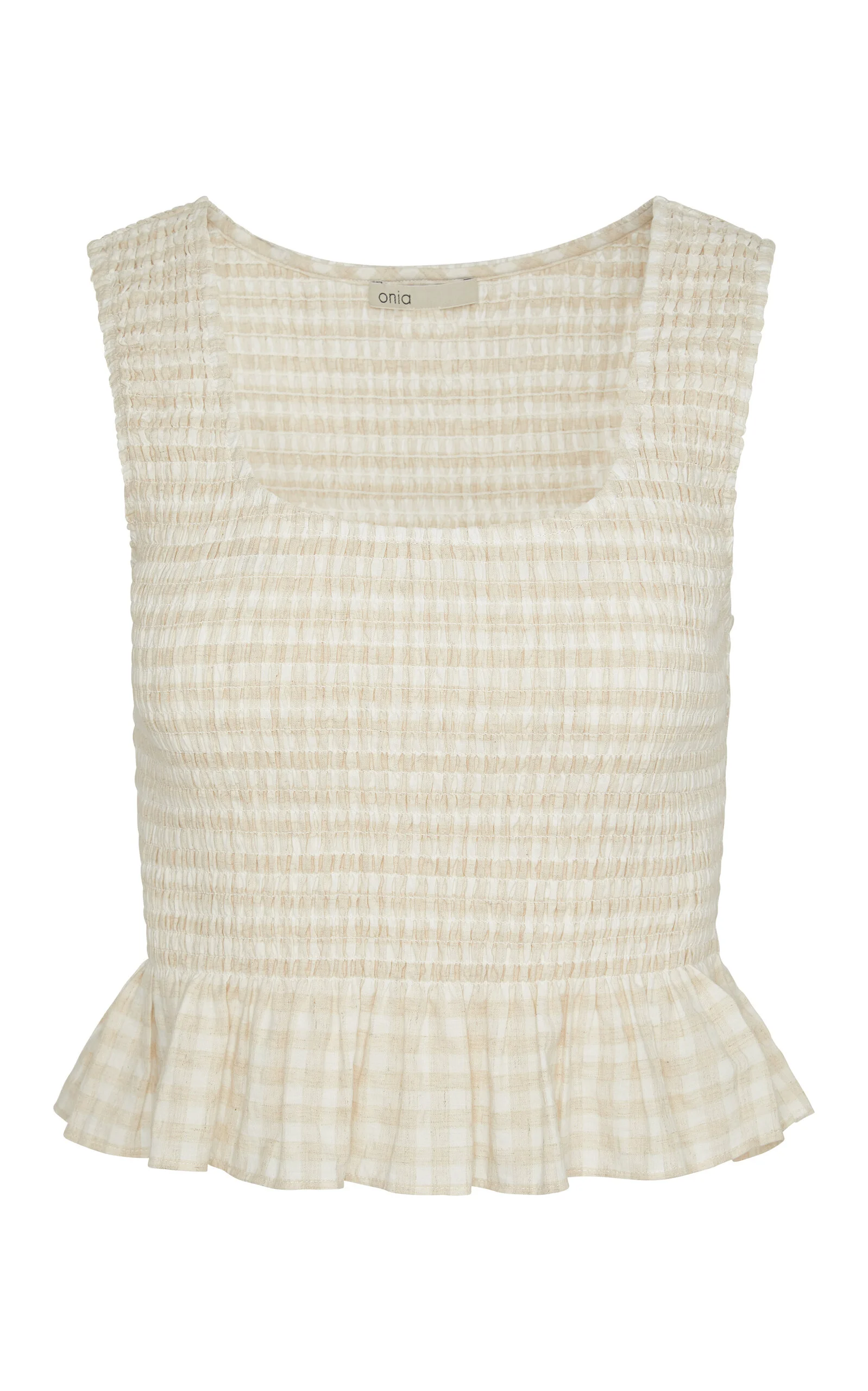 Smocked Air Linen Tank Top neutral - 1