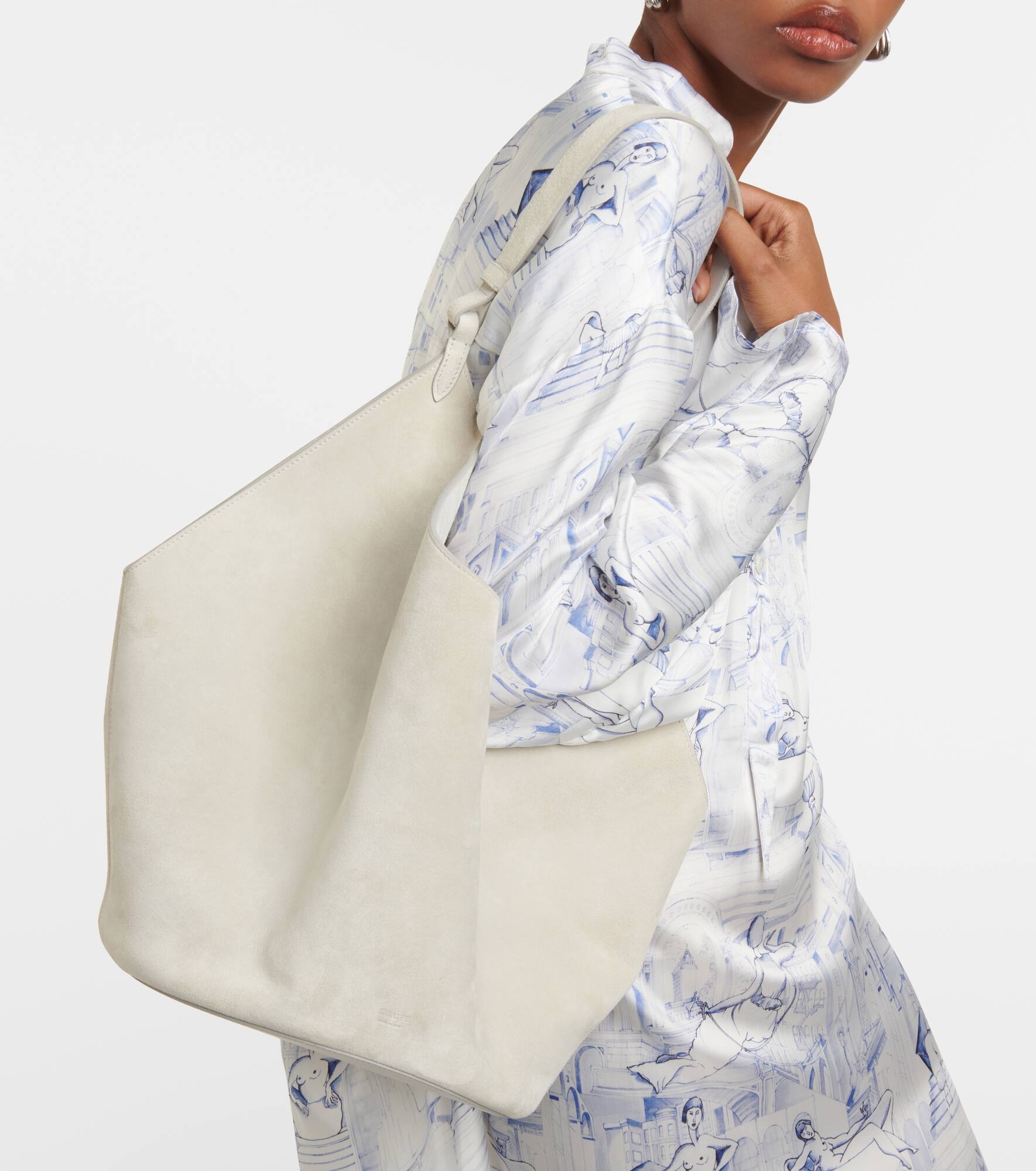 Lotus Medium suede tote bag - 2