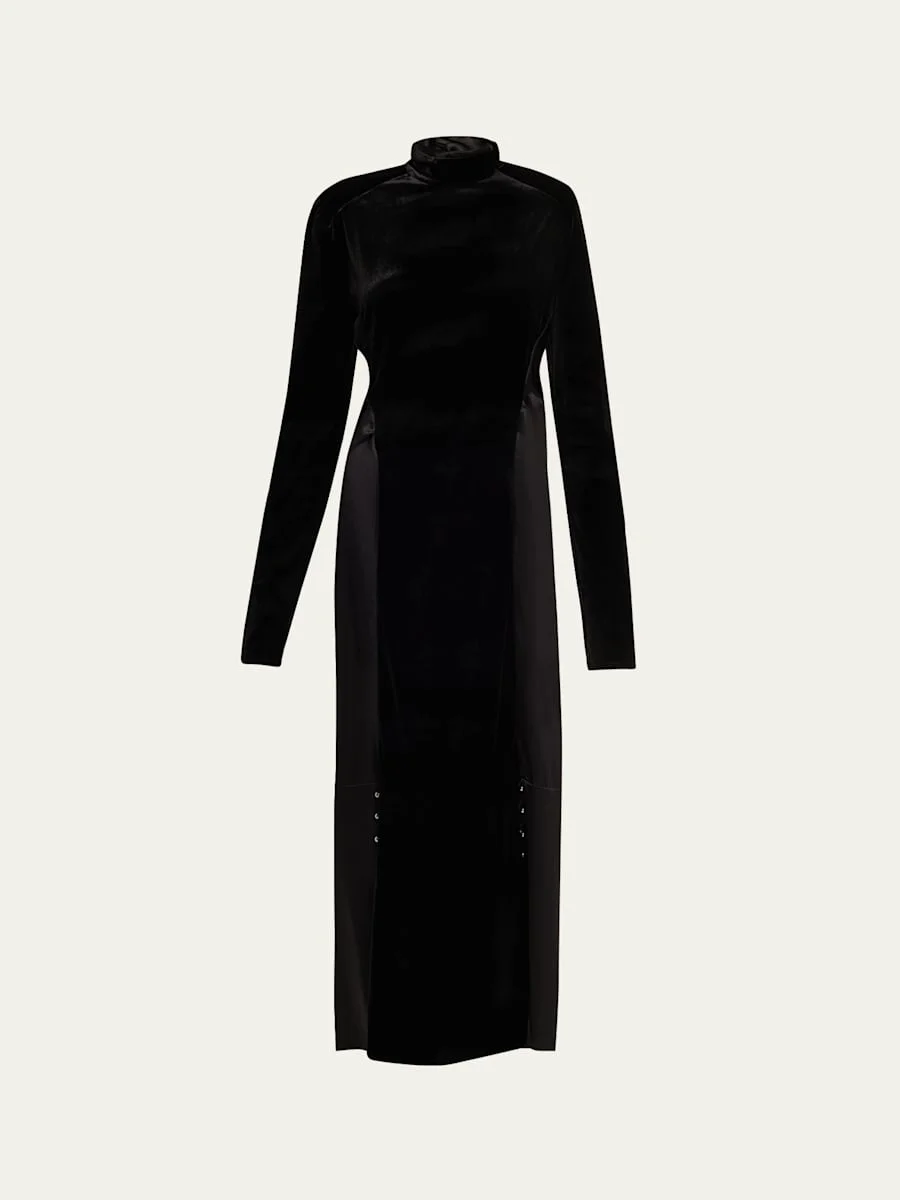 Benitier Open-Back Velvet Maxi Dress - 1