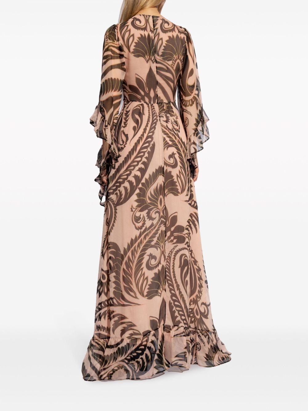 graphic-print silk maxi dress - 4