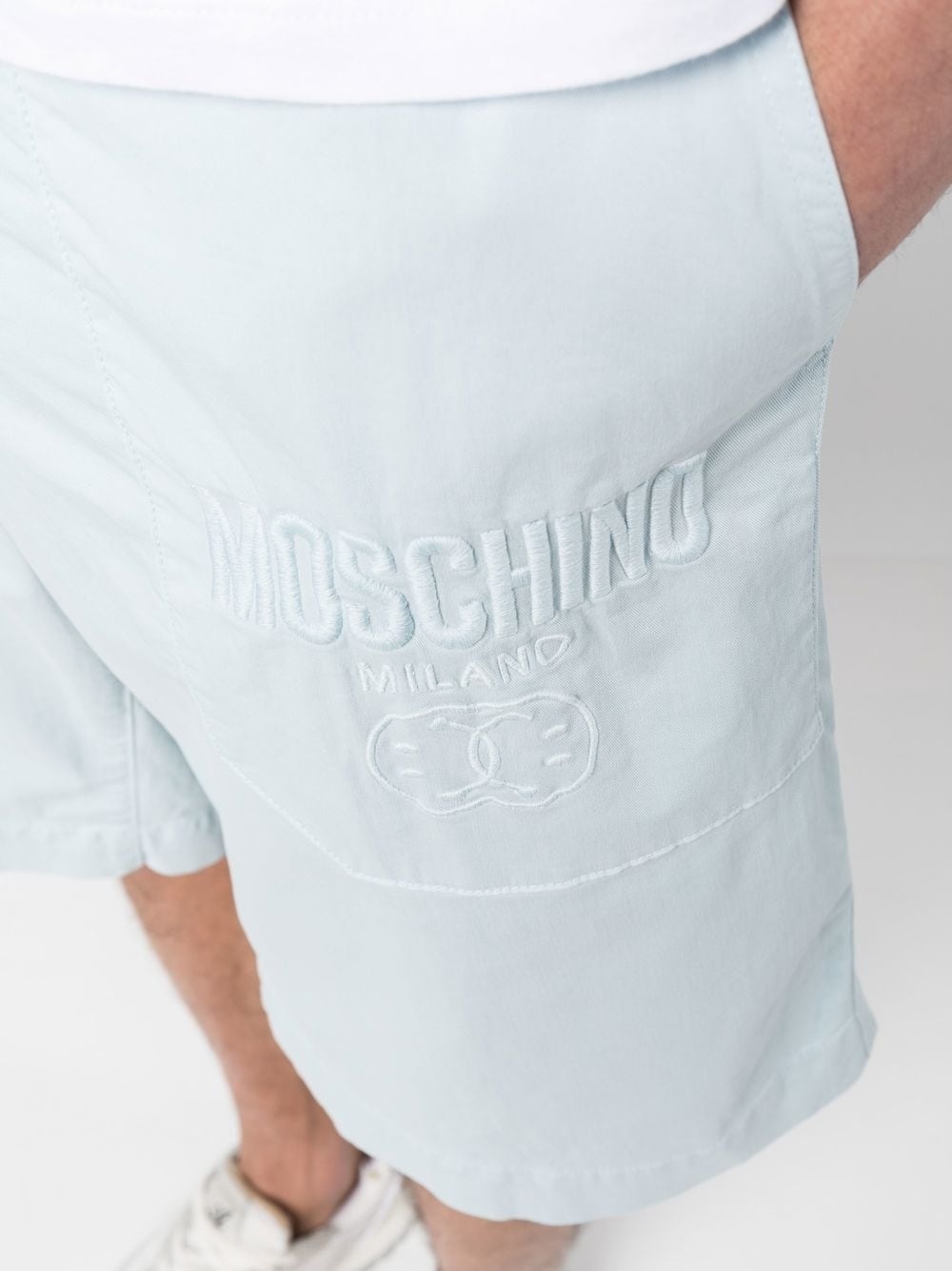 embroidered-logo detail shorts - 5