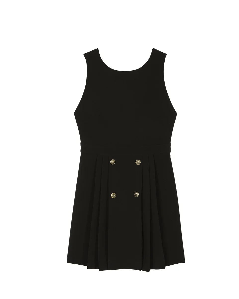 SHORT BLACK CROSS-BACK DRESS - 1