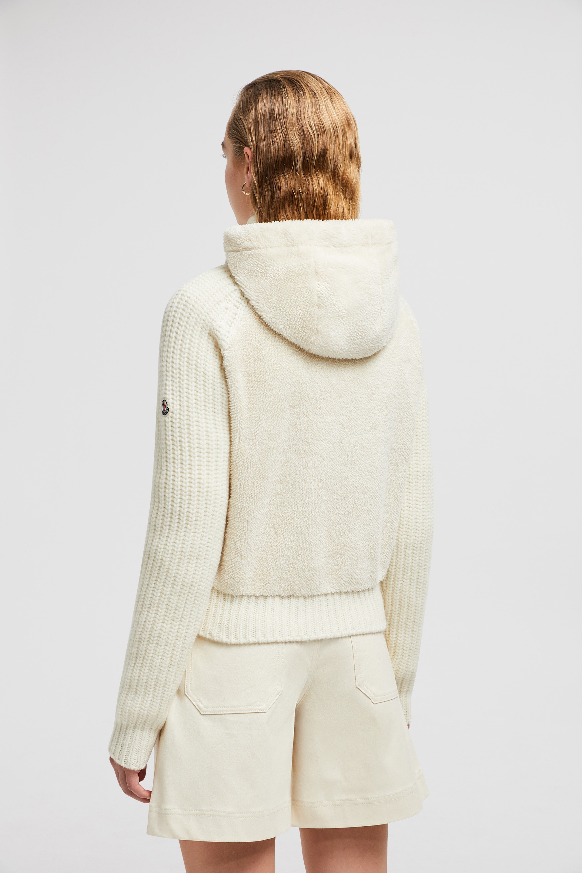 Padded Wool & Teddy Zip-up Hoodie - 5