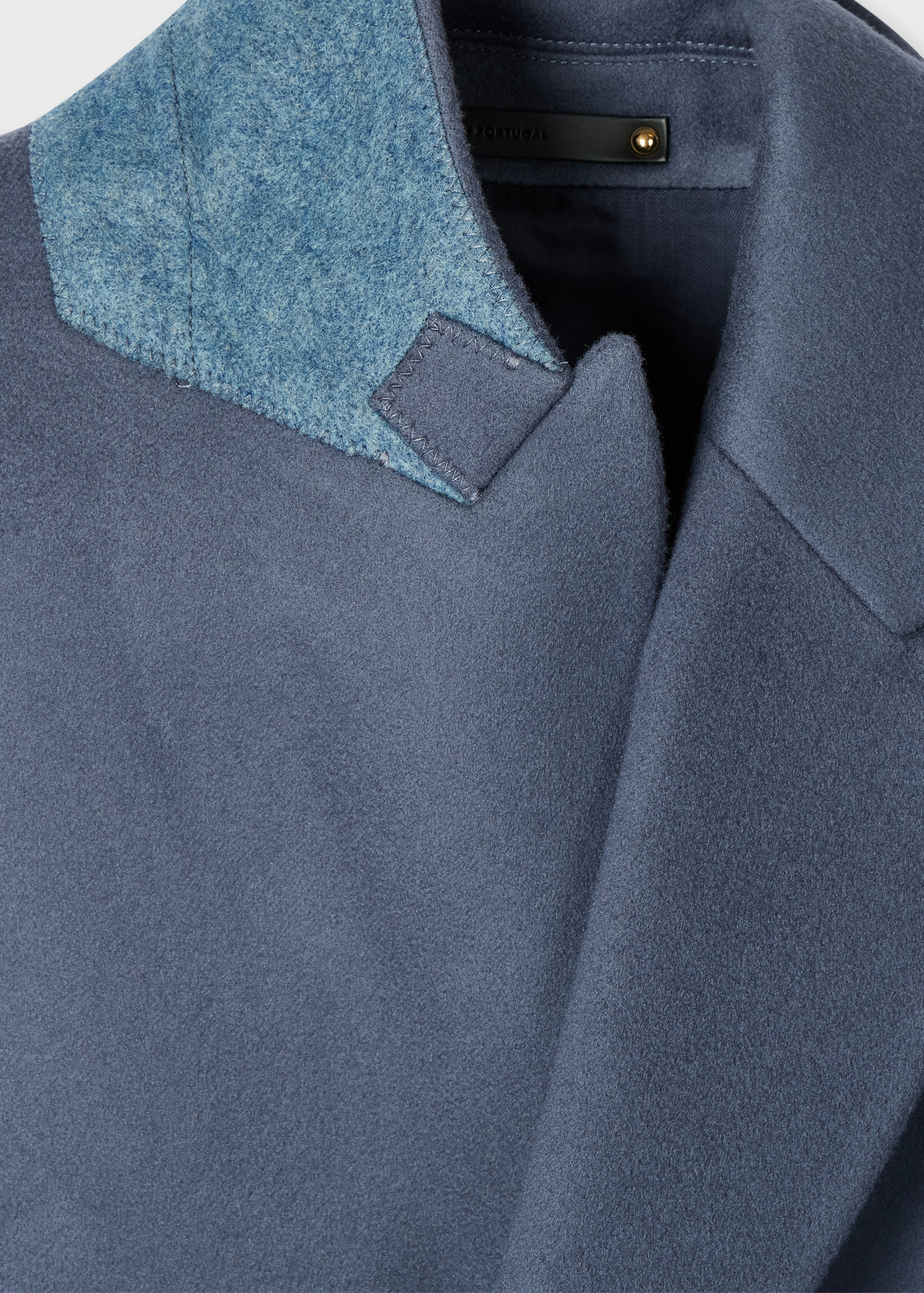 Steel Blue Wool-Cashmere Epsom Coat - 2