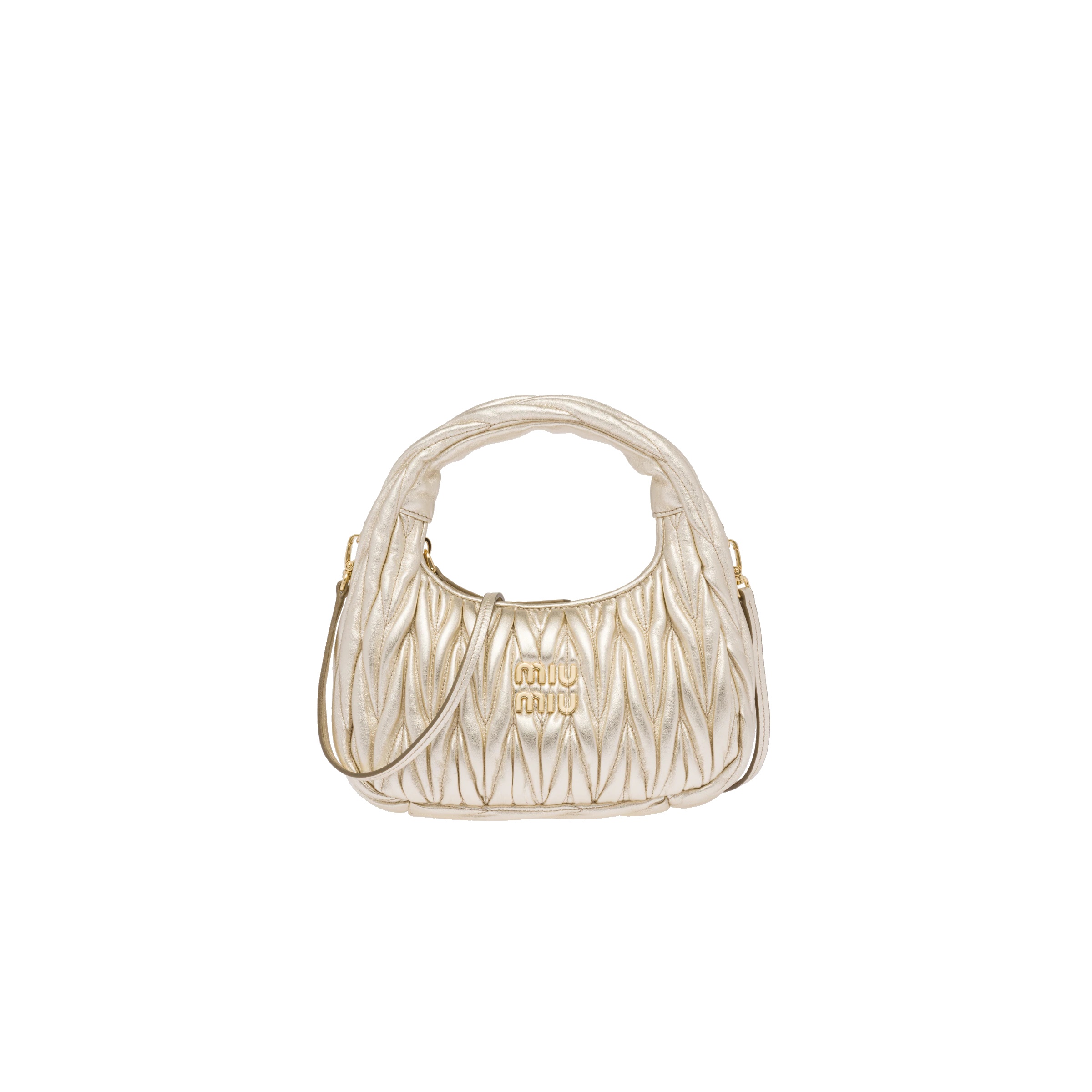 Wander matelassé nappa leather mini hobo bag - 1