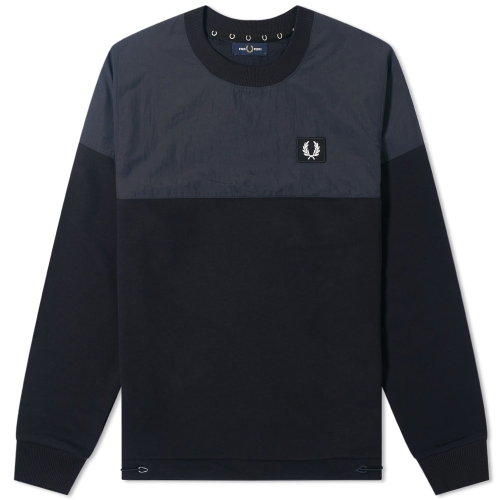 Fred Perry Authentic Woven Panel Crew Sweat - 1