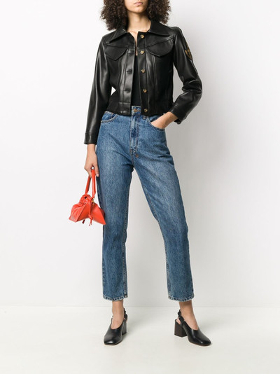 PATOU cropped leather-look jacket outlook