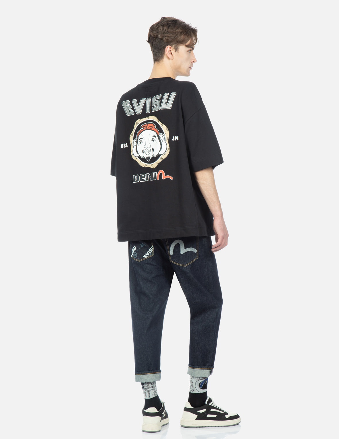 Double Monogram Printed Pocket Cropped Fit Jeans #2027 - 3