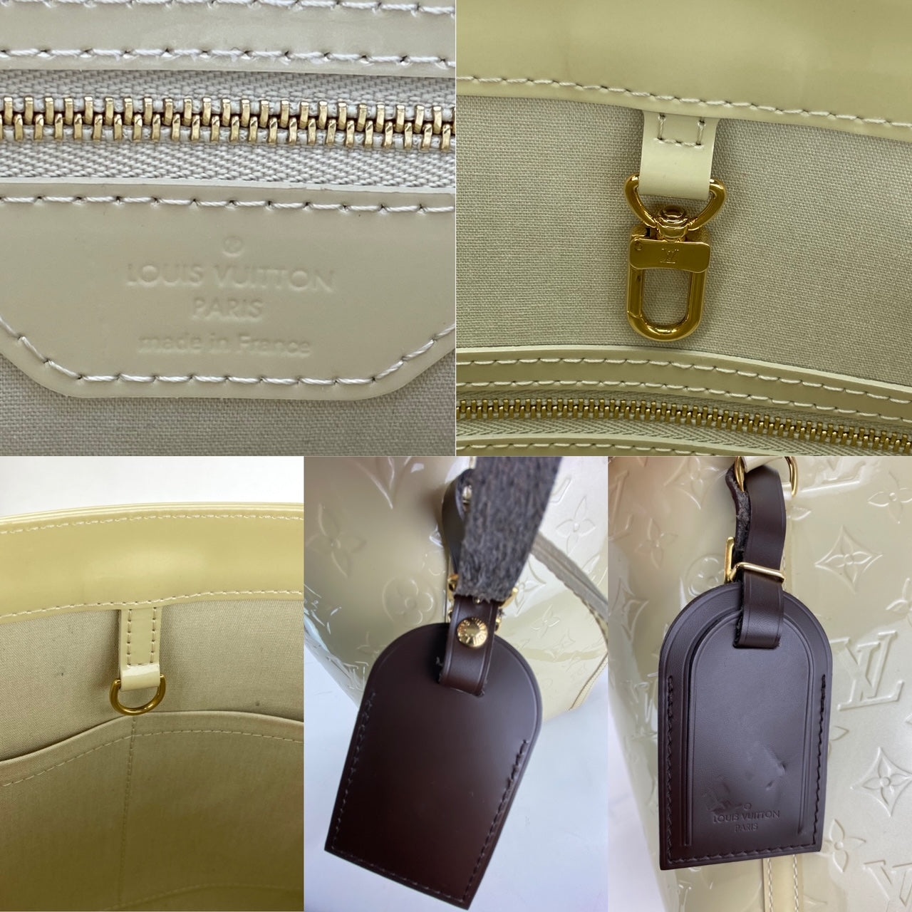 LOUIS VUITTON Monogram White Cream Vernis Avalon MM Tote Hand Shoulder Bag Pre owned - 5