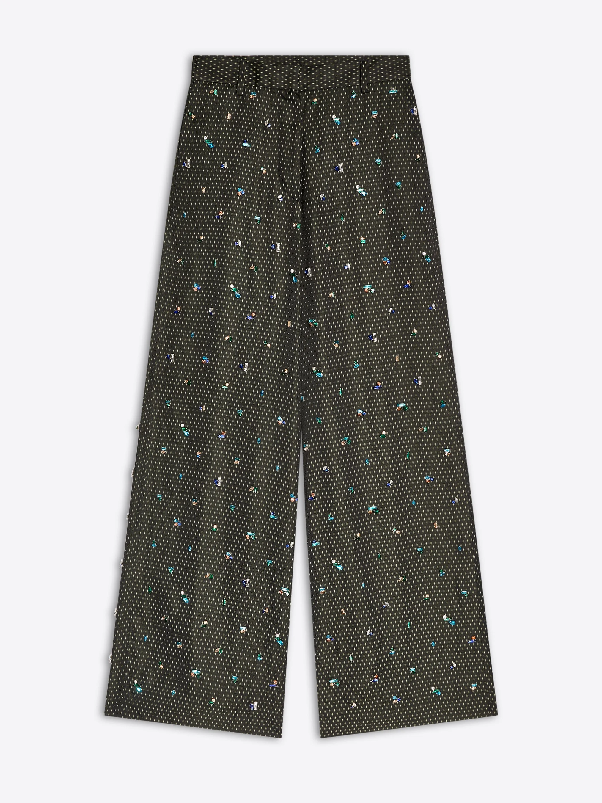 EMBELLISHED WIDE LEG PANTS - 1