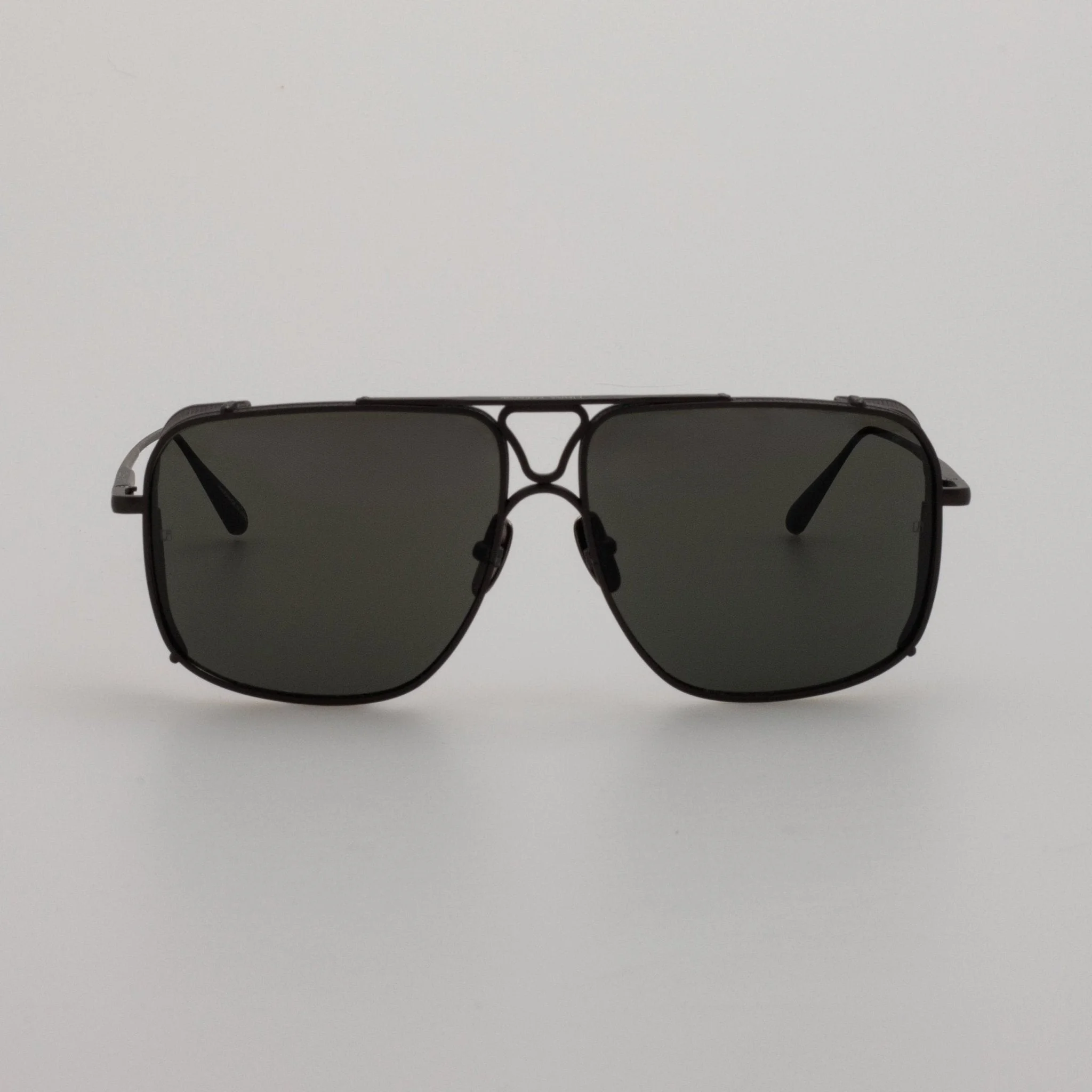 ENZO AVIATOR SUNGLASSES IN MATT NICKEL AND GREY - 1