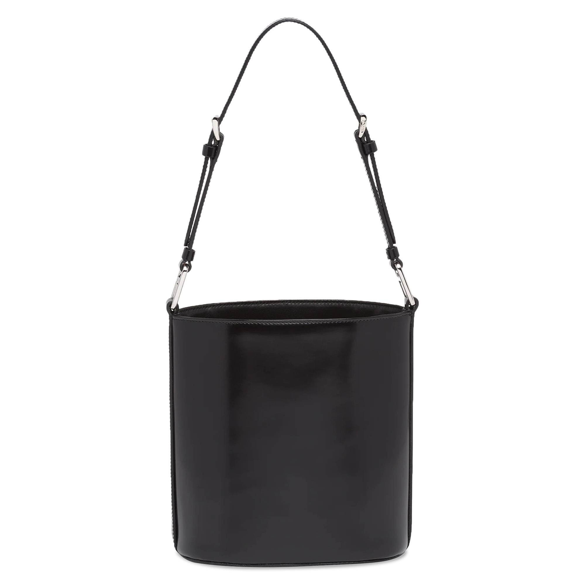 Prada Small Leather Bucket Bag - Black