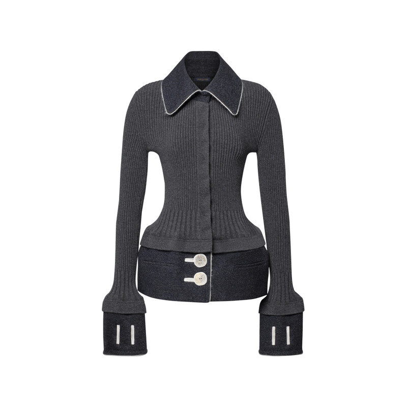 Contrast Stitch Trompe L’Oeil Knit Top 1