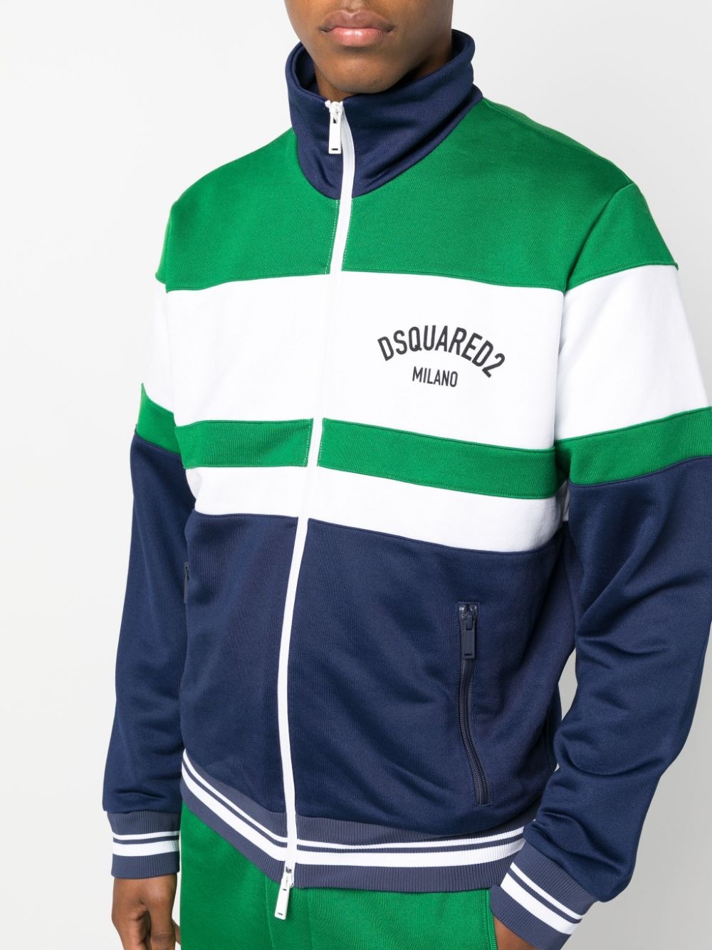 colour-block logo-print bomber jacket - 5
