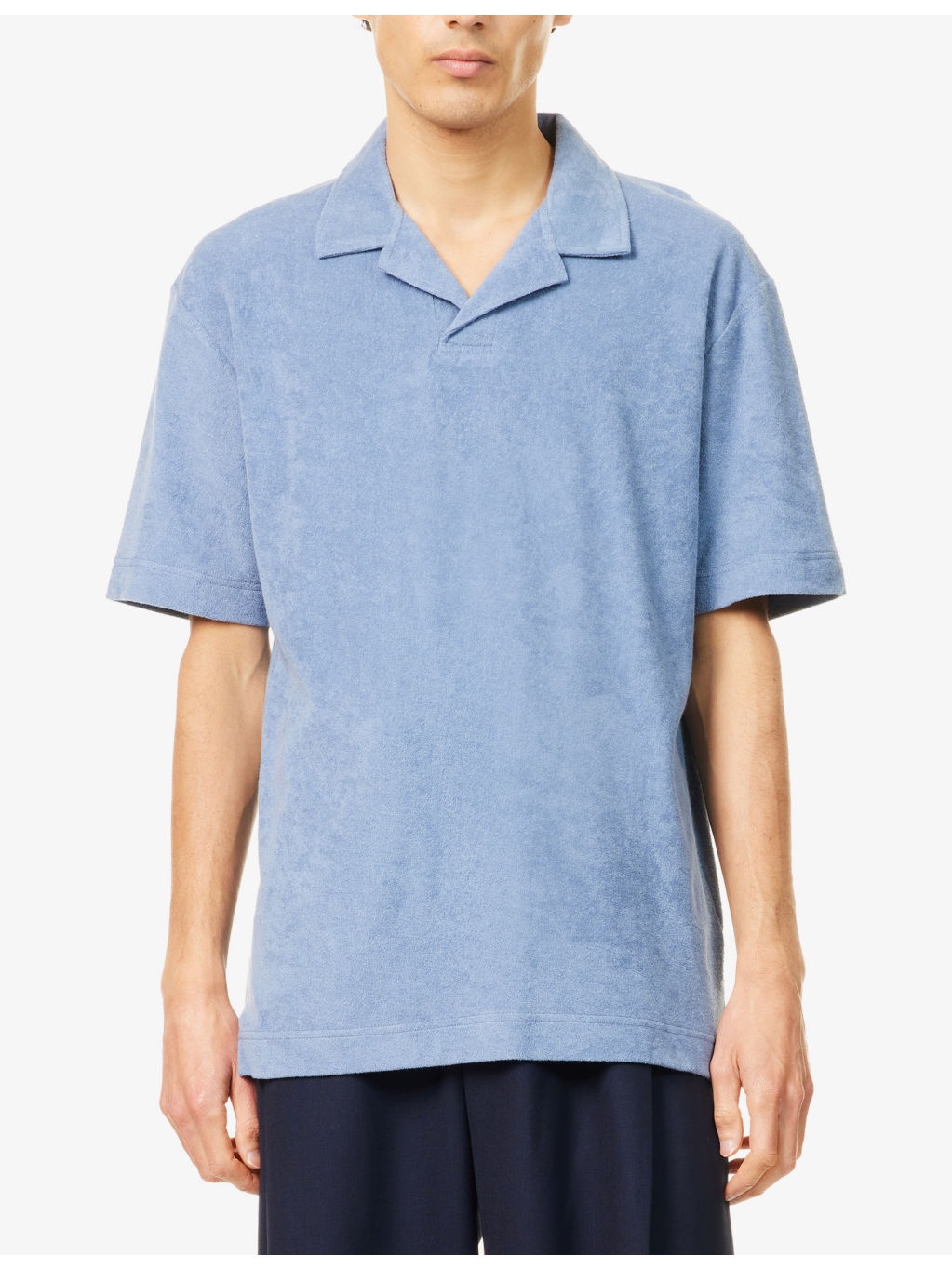 Towelling Camp-Collar Cotton Polo Shirt - 3