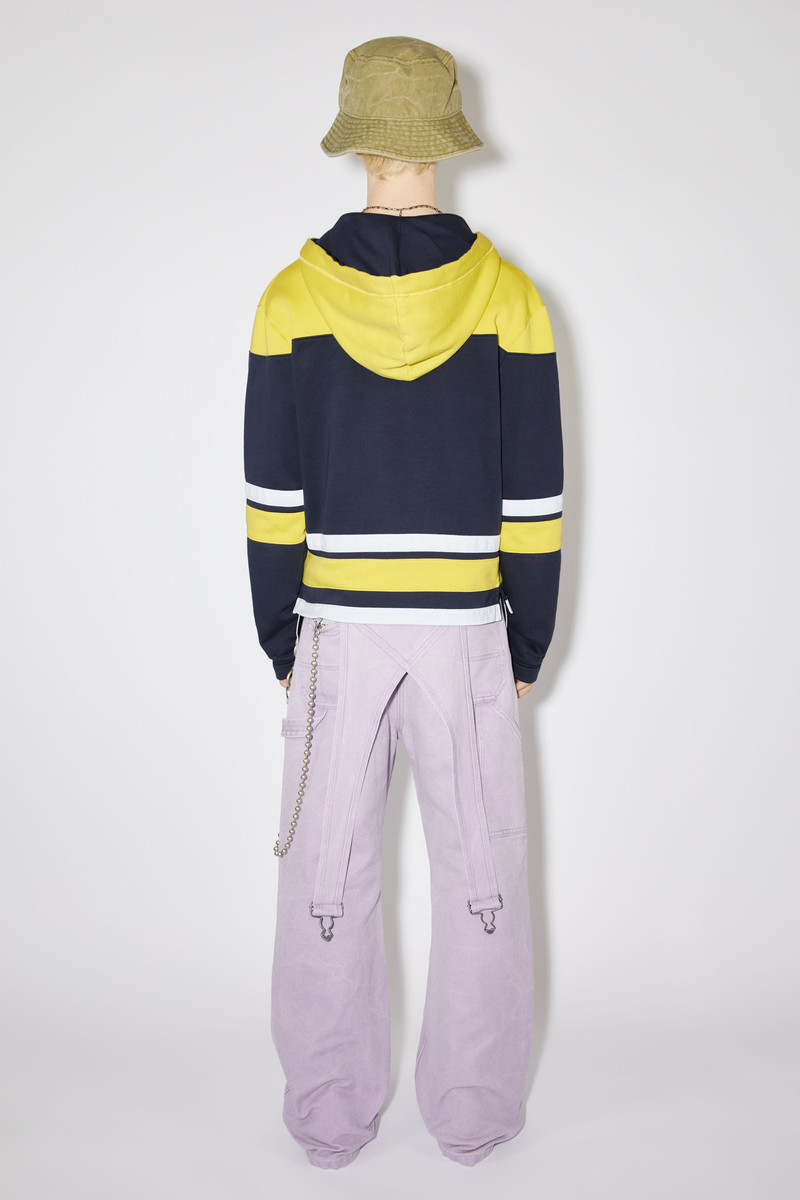 Hooded varsity sweater - Regular fit - Yellow/navy 3