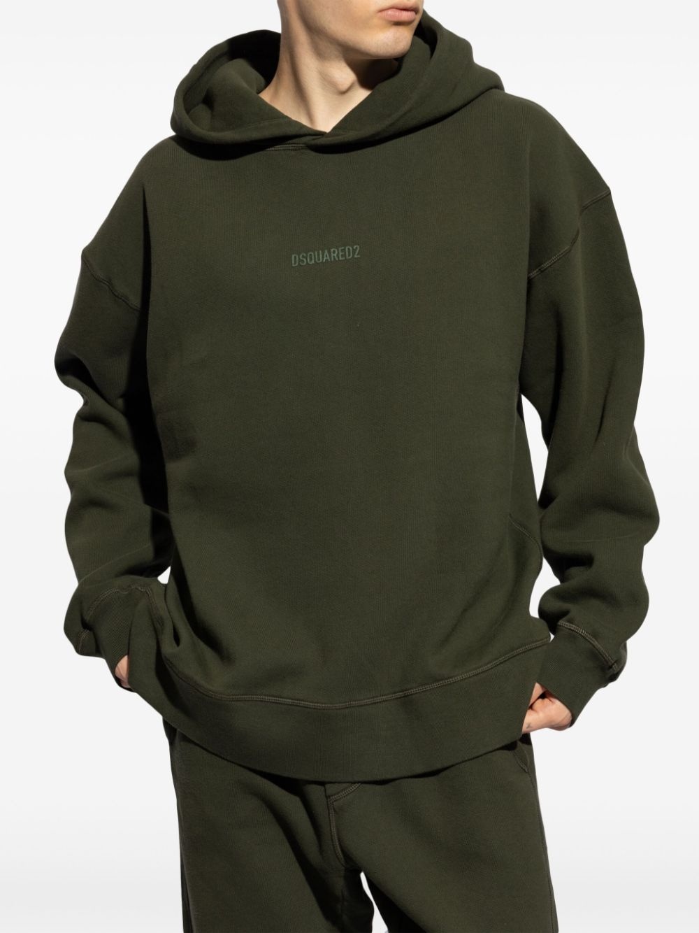 DSQUARED2 logo-print cotton hoodie | REVERSIBLE
