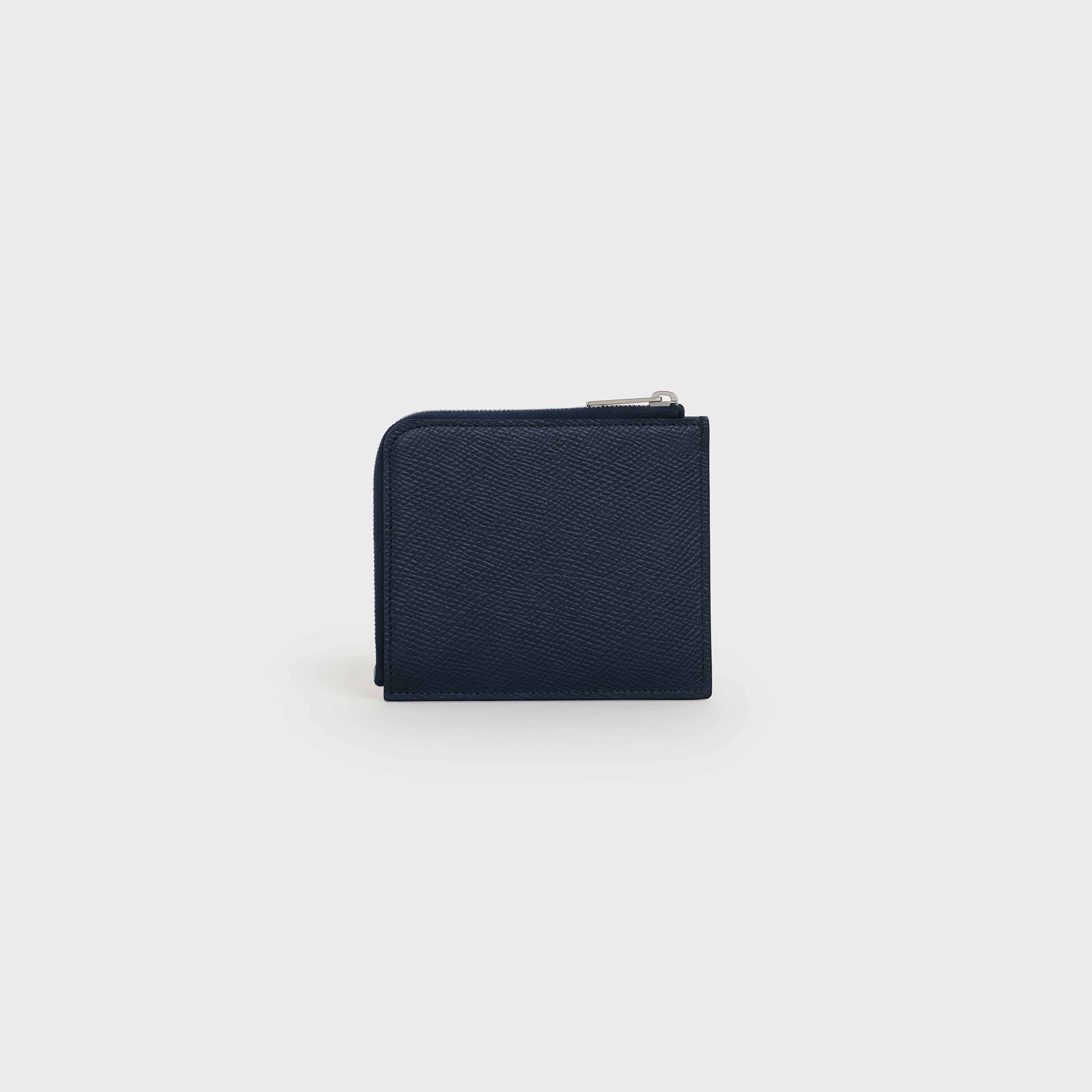 Zipped Purse with removable card holder in Grained and smooth calfskin - 3