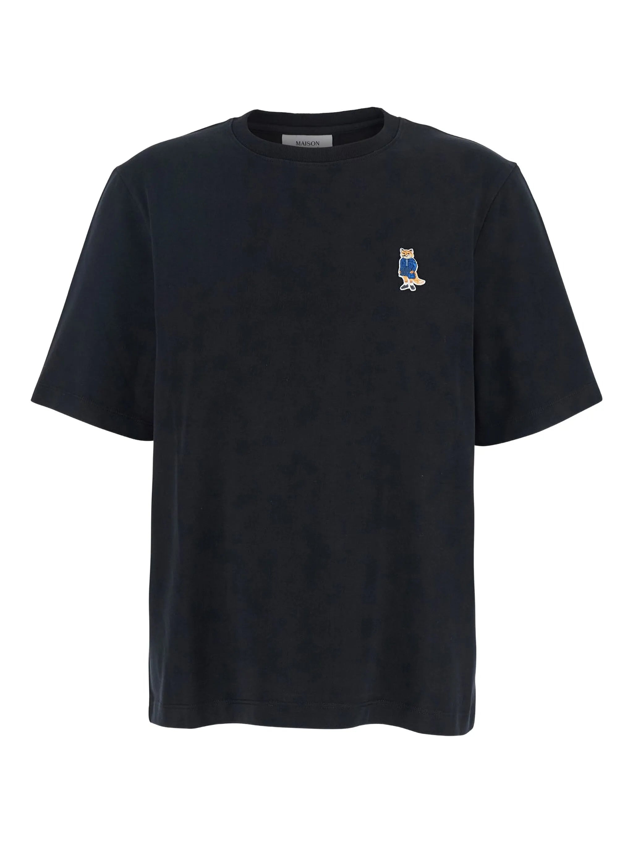Maison Kitsuné Fox-embroidered T-shirt - 1