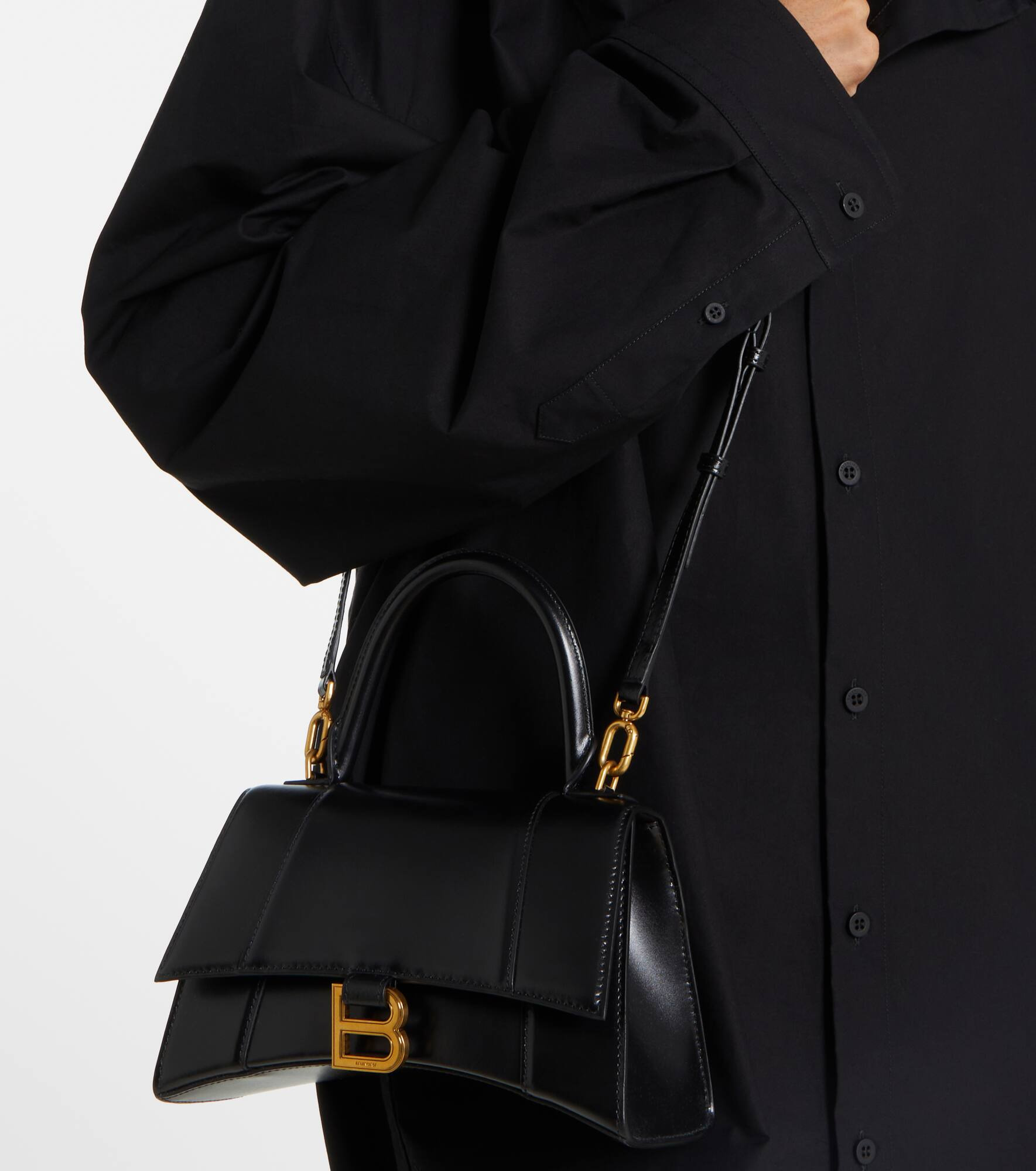 Hourglass Small leather crossbody bag - 6