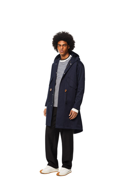 Loewe Hooded long parka in cotton and acetate outlook