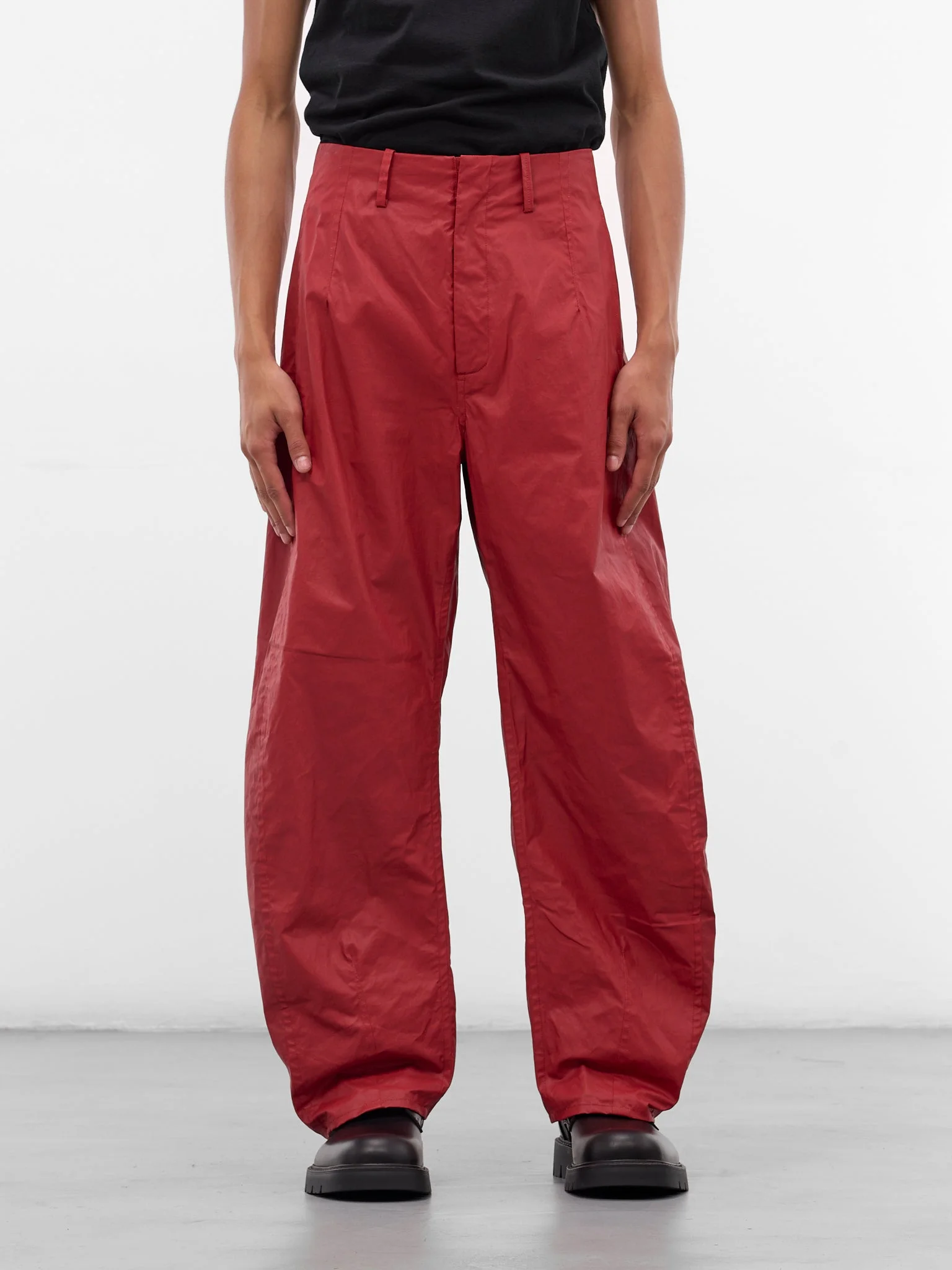 Red Pina Coated Canvas Trousers - 1