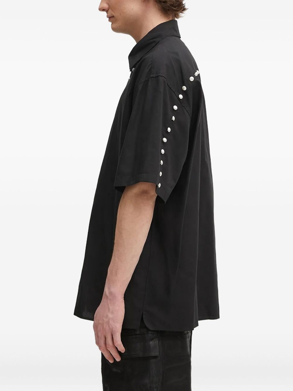 pearl-embellished short-sleeve shirt - 3