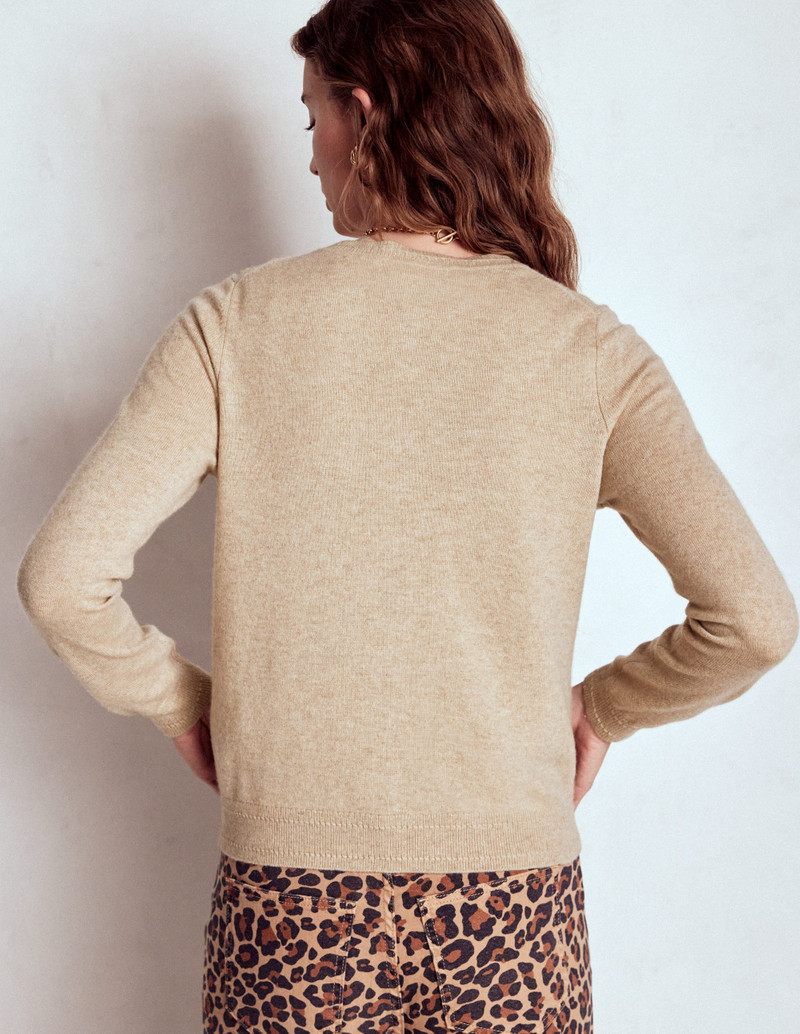 Eva Cashmere Crew Cardigan-Chinchilla Melange 5
