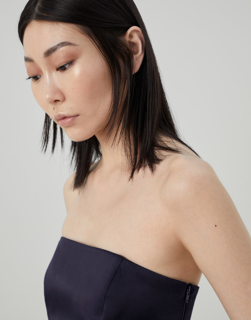 Satin cady strapless top 3