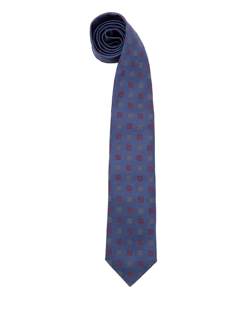 square-pattern silk tie 1