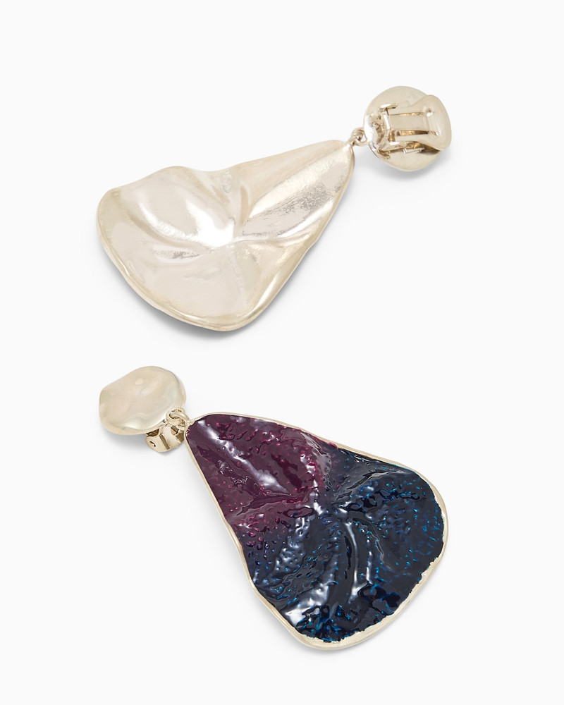 GIORGIO ARMANI EARRINGS IN TIN ALLOY WITH BRASS AND ENAMEL outlook