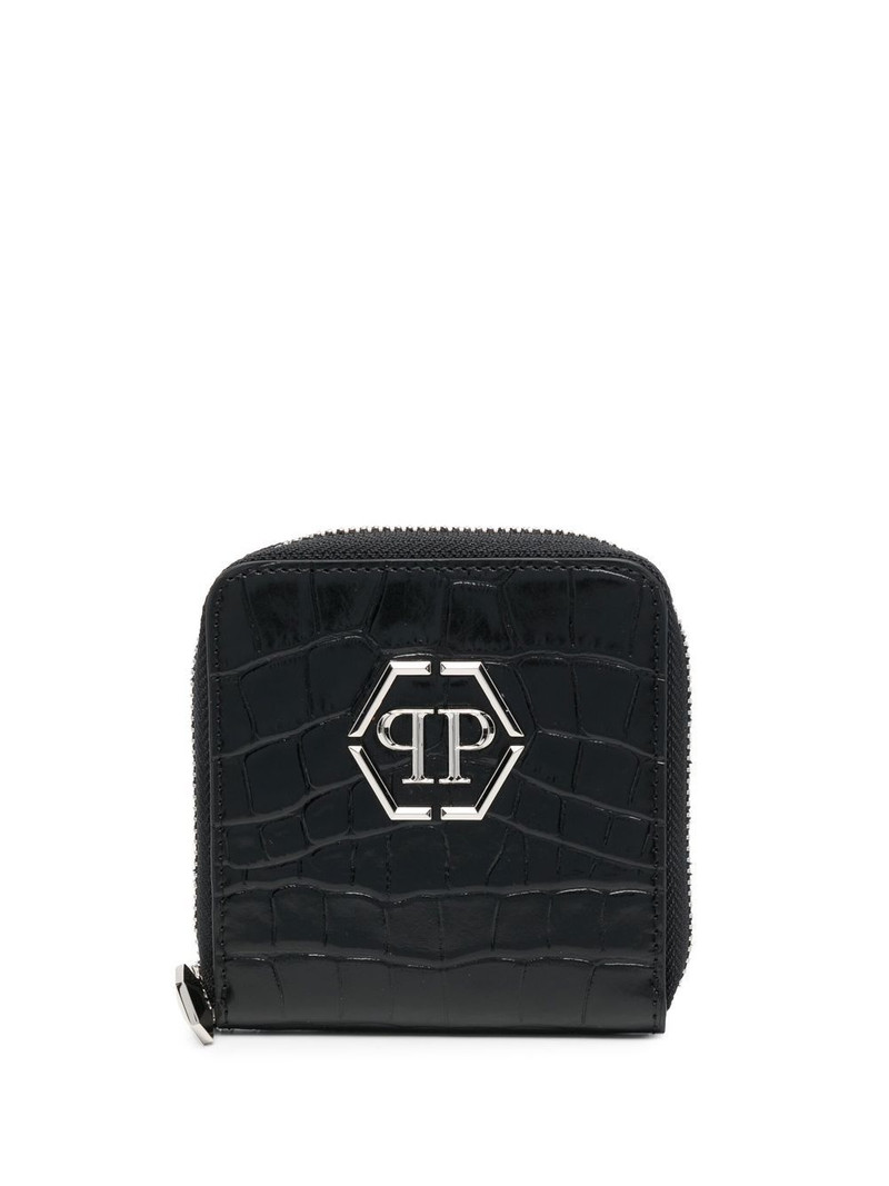 mini crocodile-embossed leather wallet 1