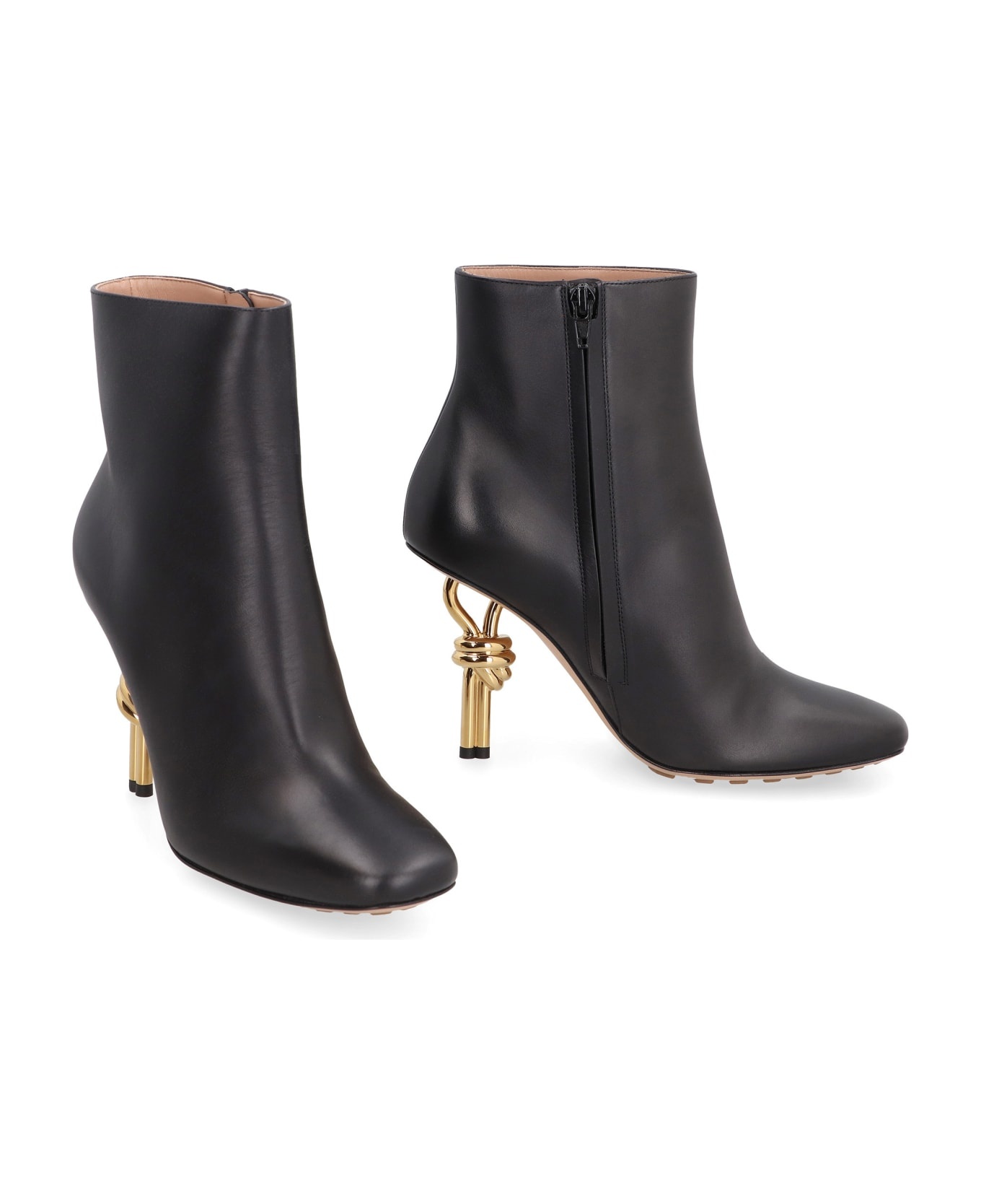 Knot Leather Ankle Boots - 3