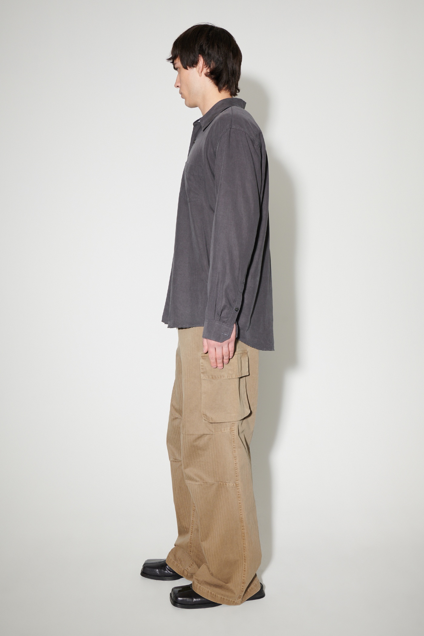 Initial Shirt Ash Grey Liquid Lyocell - 4
