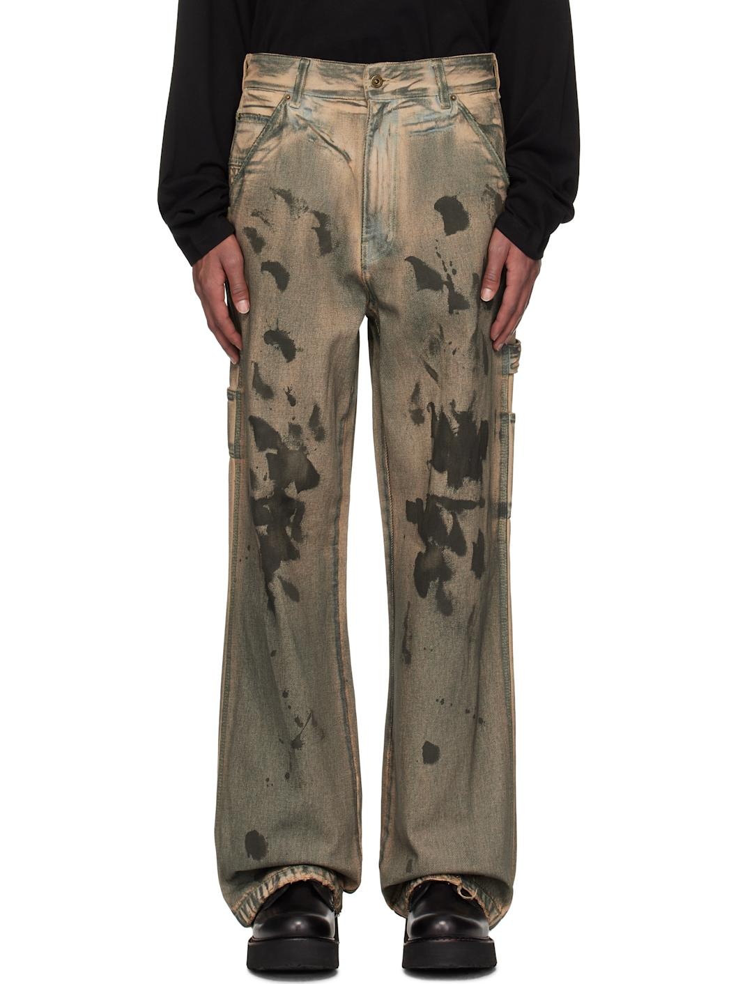 Gray & Beige Carpenter Jeans - 1