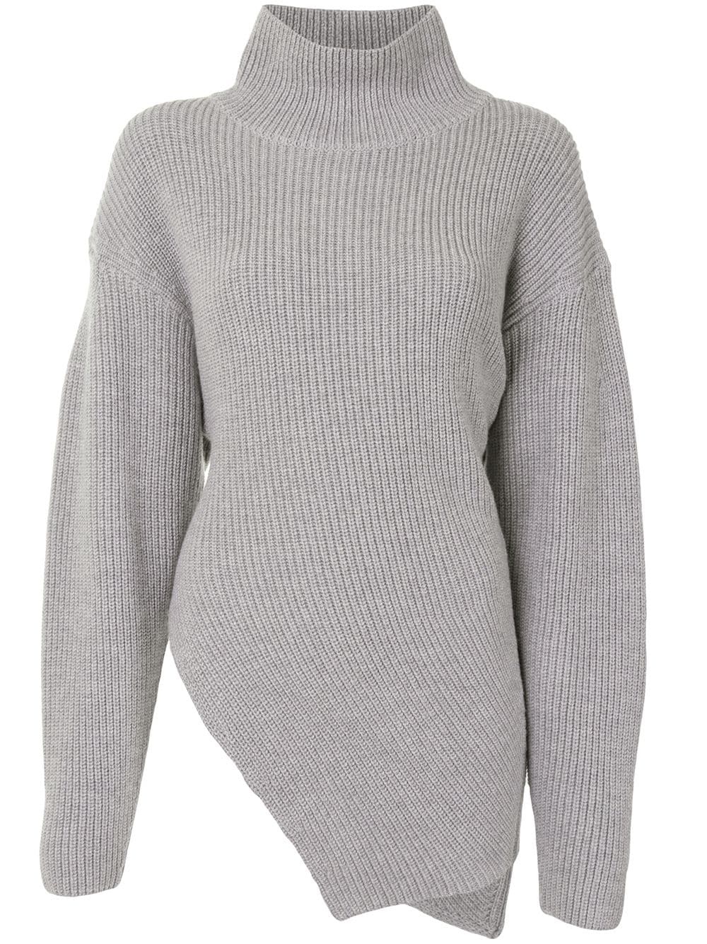 asymmetric turtleneck jumper - 1