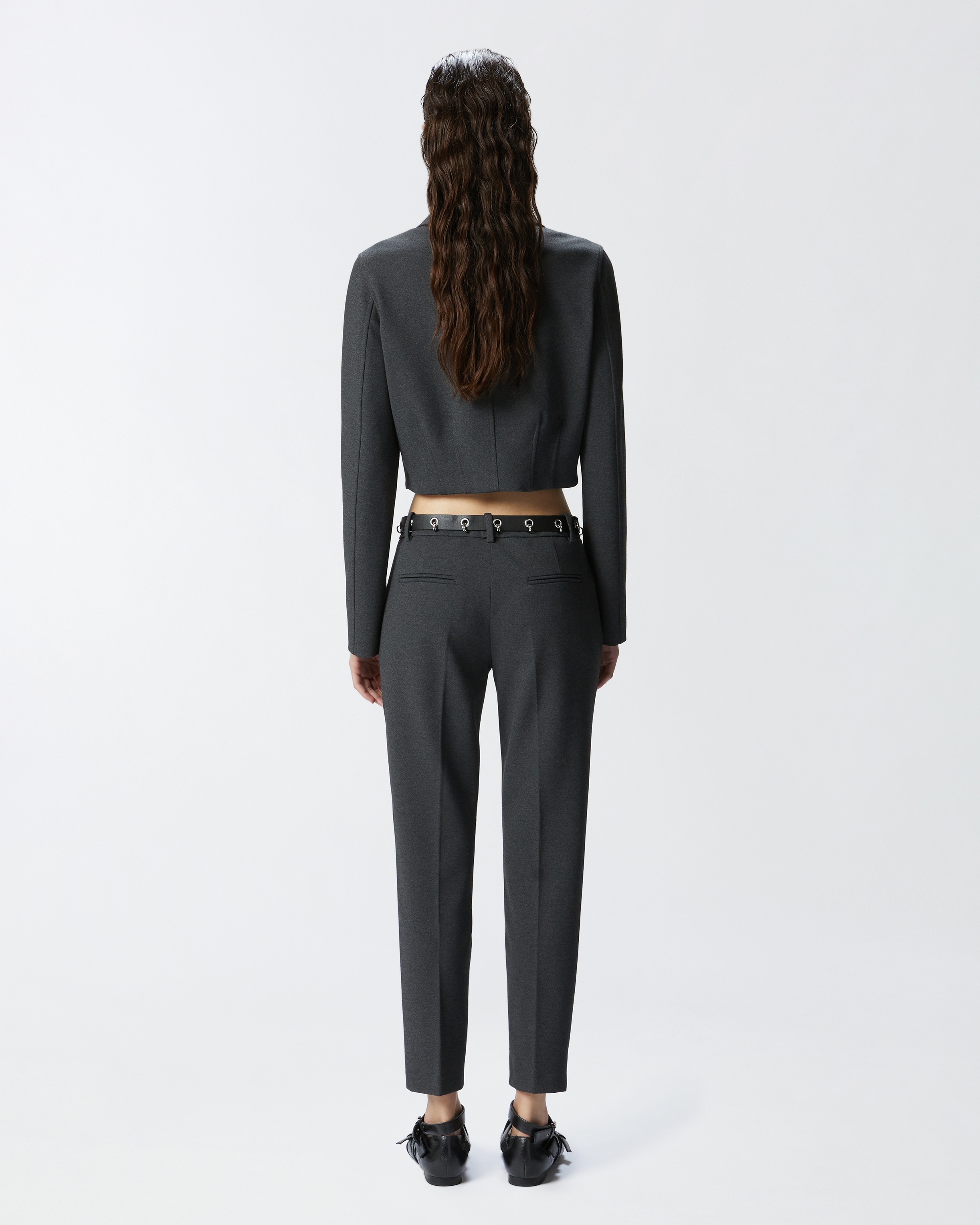TECHNICAL FABRIC CIGARETTE TROUSERS - 4