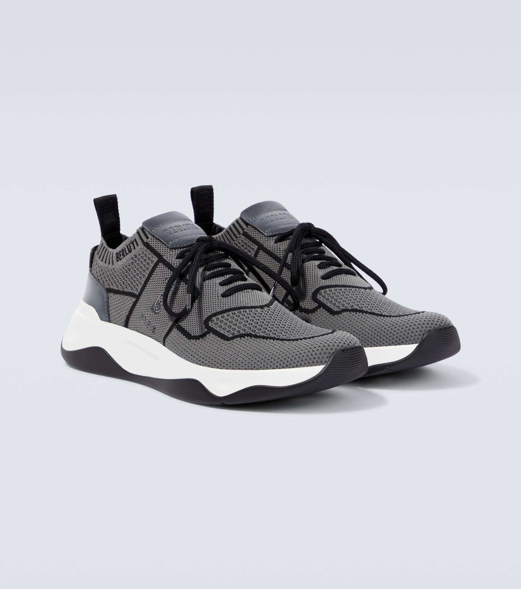 Shadow knitted and leather sneakers - 5