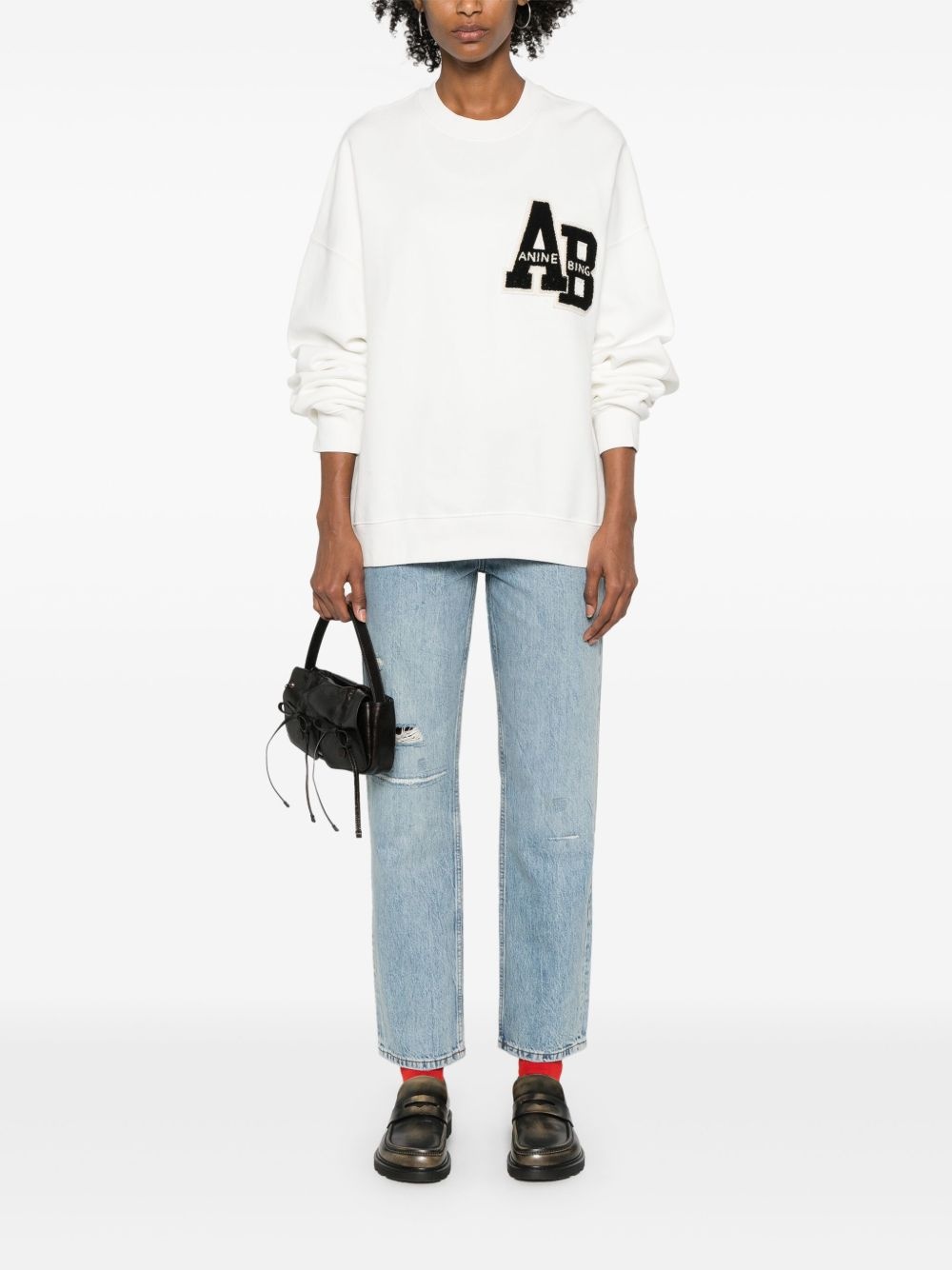 Miles logo-patch cotton sweatshirt - 2