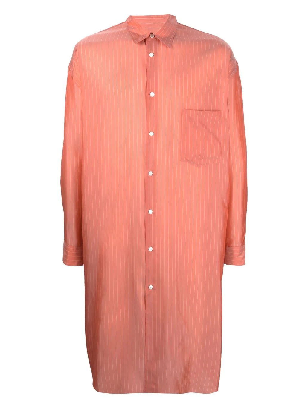 longline pinstripe shirt - 1