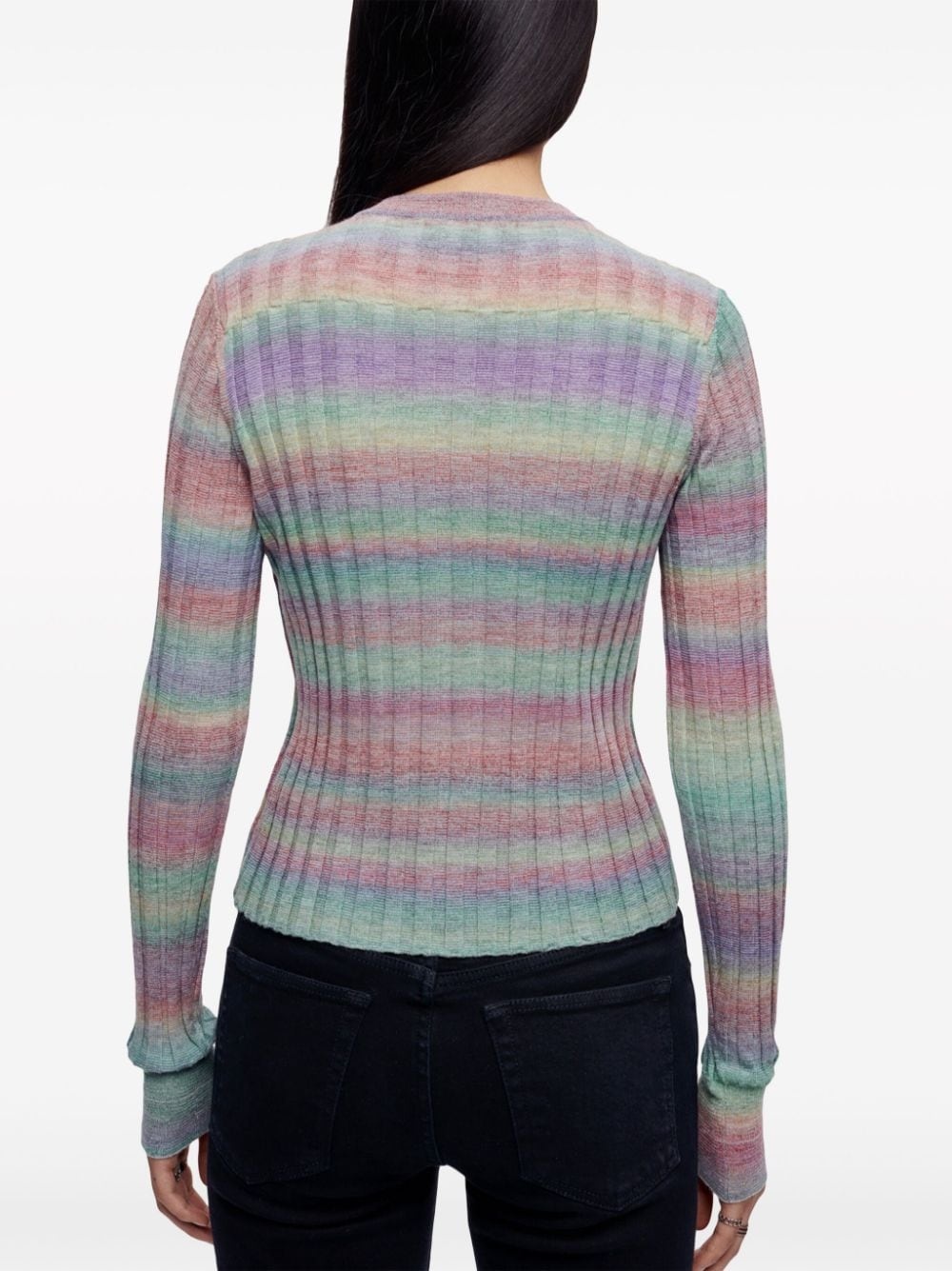 ribbed-knit wool cardigan - 4