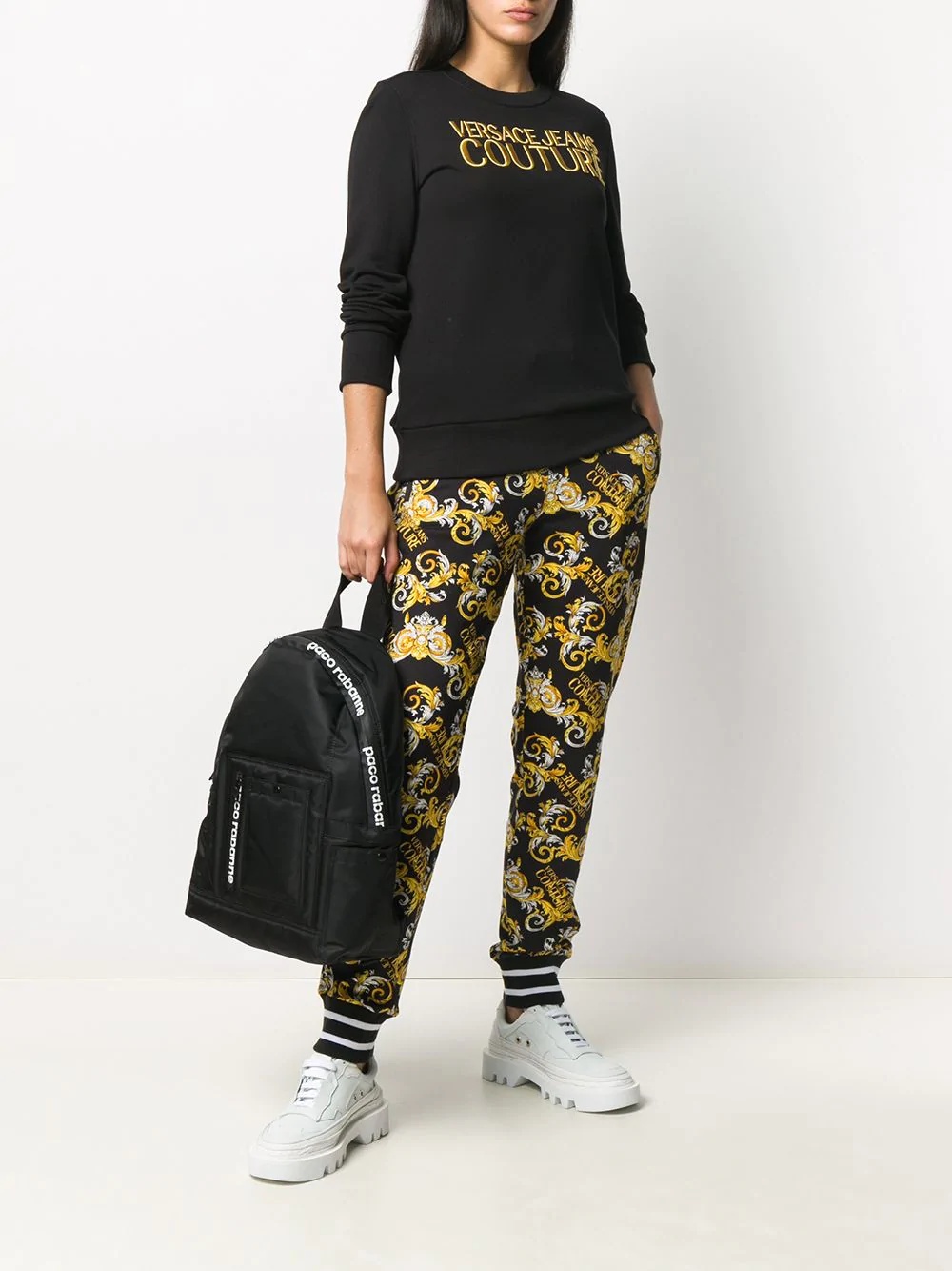 filigree print track trousers - 2