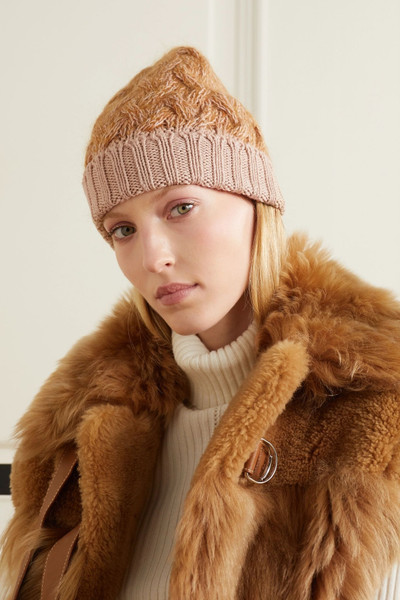 Chloé Cable-knit mélange wool-blend beanie outlook