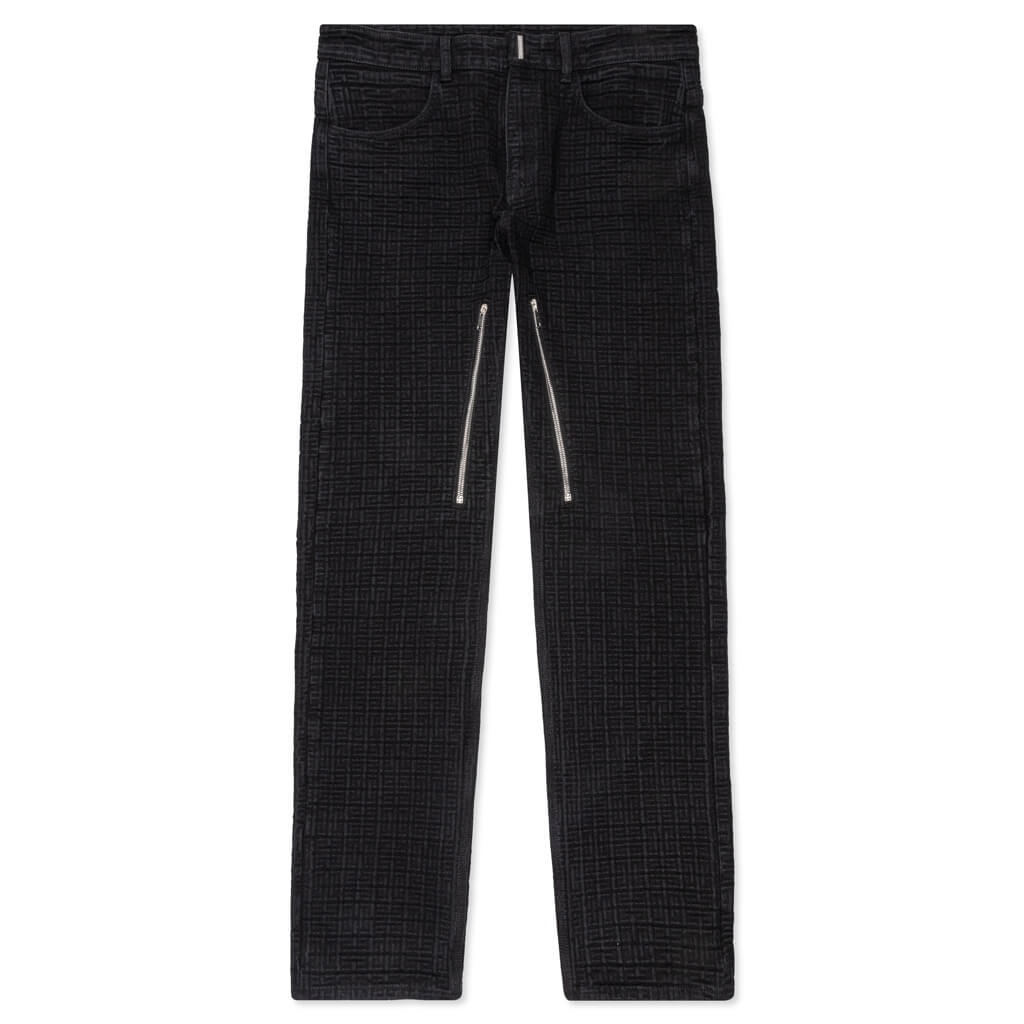 GIVENCHY STRAIGHT FIT DENIM TROUSERS - FLAT BLACK - 1