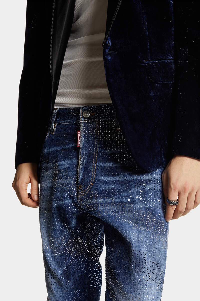ALLOVER DSQUARED2 CRYSTALS WASH COOL GUY JEANS - 5