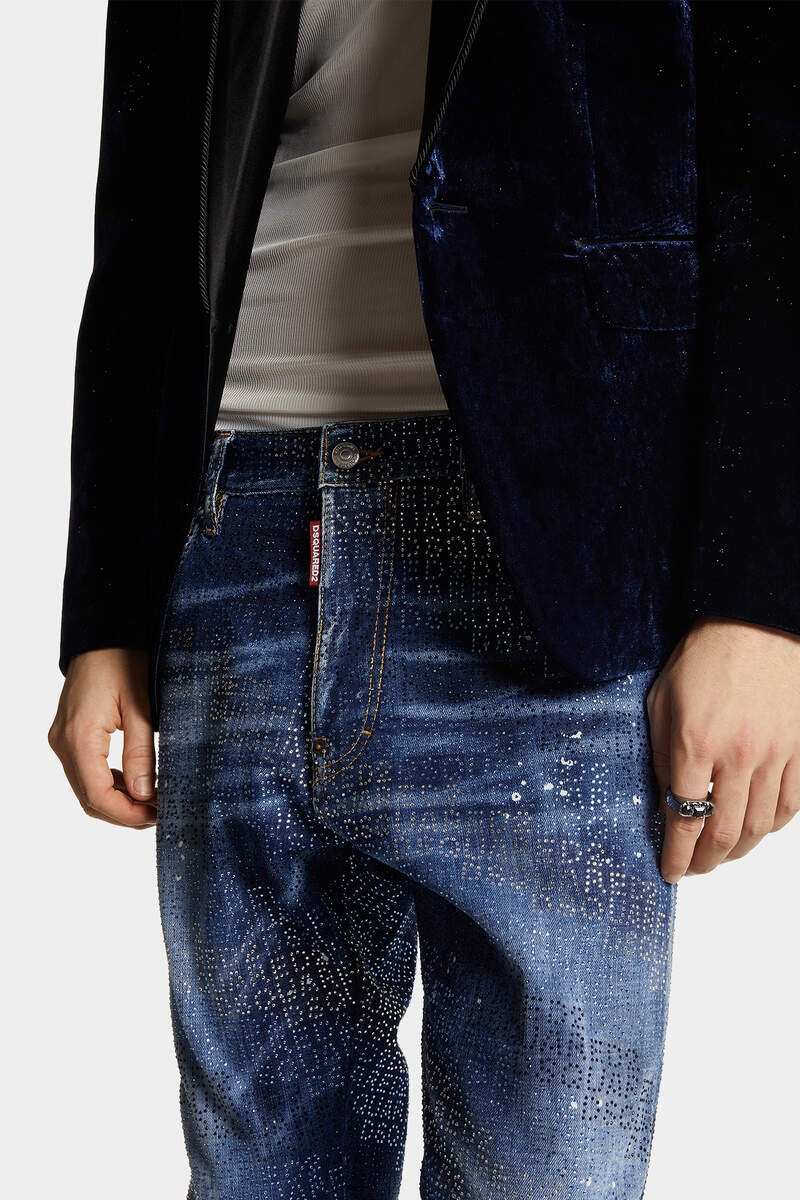 ALLOVER DSQUARED2 CRYSTALS WASH COOL GUY JEANS 5