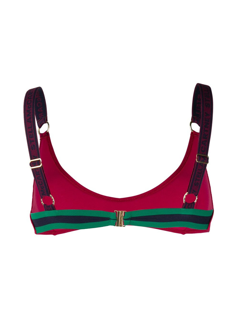 Stella McCartney logo-strap sporty bikini top outlook